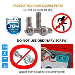 img 3 attached to 🔒 AOOTF Stainless Steel Tamper Resistant Locking License Plate Security Screws - Fasteners for Securing License Plate Frame Covers on Cars & Trucks