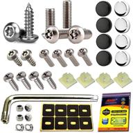 🔒 aootf stainless steel tamper resistant locking license plate security screws - fasteners for securing license plate frame covers on cars & trucks logo