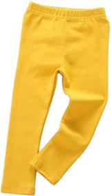 img 4 attached to 👧 KISBINI Girls Cotton Leggings: Basic Solid Pants for Kids