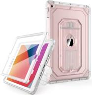 📱 cantis case for ipad 9th/8th/7th generation - dual layer shockproof protective case with built-in screen protector - clear, 10.2 inch 2021/2020/2019 ipad logo