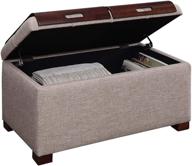 🪑 convenience concepts designs4comfort tan faux linen storage ottoman with trays логотип