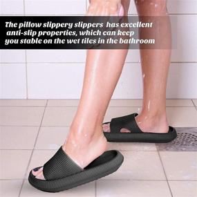 img 2 attached to Pillow Slides Slippers: Super Soft Foam Massage Sandals for Women and Men