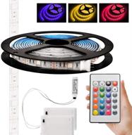 🔌 3m/9.8ft flexible rgb led strip lights - battery powered with remote control - 2 power boxes included логотип