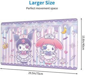 img 2 attached to 🖱️ 15.8x29.5Inch Large Gaming Mouse Pad with Kawaii Anime Design - Non-Slip Rubber Base for Notebook, Office, Computer Keyboard