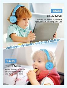 img 1 attached to 🎧 RIENOK Kids Headphones with Built-in Microphone - Safe Volume Limit 85/94dB for Girls and Boys, Compatible with iPad, Fire Tablet, Smartphones