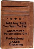 custom engraved leather inserts for men’s wallets, card cases, and money organizers logo