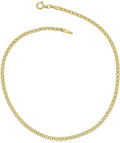 img 4 attached to 💎 Минималистическое ювелирное изделие для женщин: ежедневное браслет на щиколотку длиной 10 дюймов из 10-каратного желтого золота