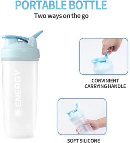 img 1 attached to 🏋️ Sky Blue 24oz Protein Shaker Bottle with Time Marker | Portable & Leak-proof Sports Bottle for Daily Protein Mixes | BPA-free Whey Protein Mixing Cup