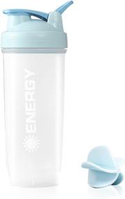 img 4 attached to 🏋️ Sky Blue 24oz Protein Shaker Bottle with Time Marker | Portable & Leak-proof Sports Bottle for Daily Protein Mixes | BPA-free Whey Protein Mixing Cup