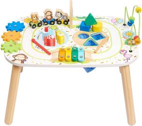 img 1 attached to 🚂 Enhance Hand-Eye Coordination: Early Learning Centre Wooden Activity Train Table for 2 Year Old - Amazon Exclusive by Just Play