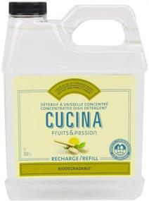 img 4 attached to 🍋 Fruits & Passion Cucina Dish Detergent Refill, 33.8 oz - Sea Salt and Amalfi Lemon Scent