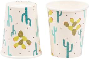 img 1 attached to 🌵 Fiesta Party Supplies Bundle - Cactus Plates, Plastic Cutlery, Paper Cups, and Luncheon Napkins (Serves 24, 144 Pieces)