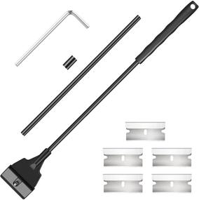 img 4 attached to 🐟 Ultimate Aquarium Algae Scraper Cleaner Kit for Hassle-Free Fish Tank Maintenance - 5 Stainless Steel Blades, Long Handheld Tool, and 21.65 Inch Length