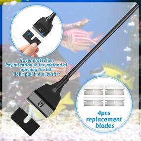 img 2 attached to 🐟 Ultimate Aquarium Algae Scraper Cleaner Kit for Hassle-Free Fish Tank Maintenance - 5 Stainless Steel Blades, Long Handheld Tool, and 21.65 Inch Length