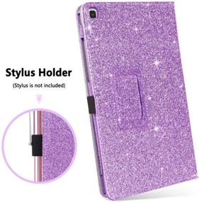 img 2 attached to 📱 BENTOBEN Samsung Galaxy Tab A 8.0 Case 2019 - Slim Glitter Flip PU Leather Cover with Stylus Holder, Kickstand - Purple/Lavender