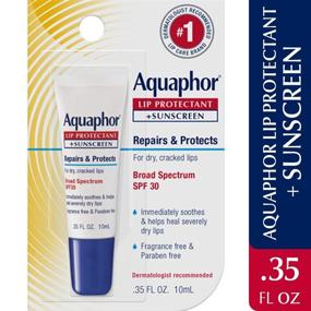 img 1 attached to Aquaphor Lip Protectant and Sunscreen Ointment - Broad Spectrum SPF 30 - Relieves Chapped Lips - Fragrance Free - 0.35 Fl Oz