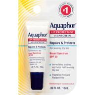 aquaphor lip protectant and sunscreen ointment - broad spectrum spf 30 - relieves chapped lips - fragrance free - 0.35 fl oz logo