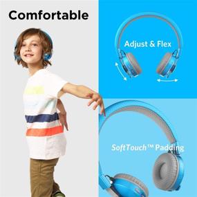 img 3 attached to LilGadgets Untangled PRO Kids Premium Wireless Bluetooth Headphones: SharePort, Microphone, Blue