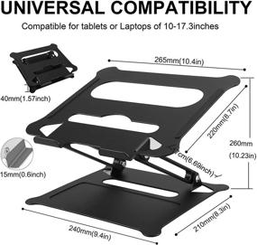 img 1 attached to 🖥️ Складная подставка для ноутбука Co-Goldguard: регулируемый и портативный эргономичный держатель для ноутбуков от 10 до 17 дюймов - вентилируемые стойки для компьютера для стола - Черный