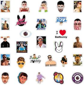 img 1 attached to 🐰 Bad Bunny Stickers 50PCS - Waterproof Vinyl Stickers for Water Bottles, Guitar, Phone, Skateboard, Motorcycle, Luggage Decals - Trendy Pop Singer Graffiti Patches, Decoration, Gifts