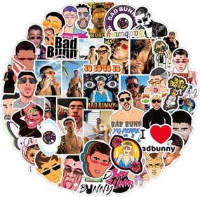 img 4 attached to 🐰 Bad Bunny Stickers 50PCS - Waterproof Vinyl Stickers for Water Bottles, Guitar, Phone, Skateboard, Motorcycle, Luggage Decals - Trendy Pop Singer Graffiti Patches, Decoration, Gifts