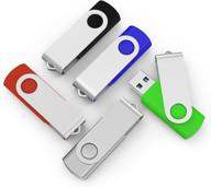 topesel 5-pack 128gb usb 3.0 flash drive memory stick thumb drives (5 assorted colors: black, blue, green, red, silver) logo