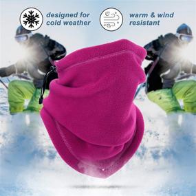 img 1 attached to 🧣 Warm and Cozy Thicken Polar Fleece Neck Gaiter Mask for Skiing, Snowboarding, Running, and Outdoor Winter Sports