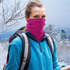 img 2 attached to 🧣 Warm and Cozy Thicken Polar Fleece Neck Gaiter Mask for Skiing, Snowboarding, Running, and Outdoor Winter Sports