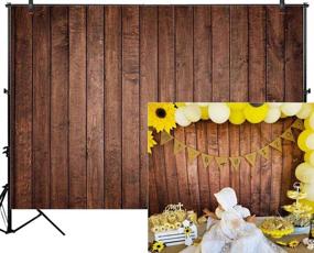 img 4 attached to 📸 Allenjoy 7x5ft Fabric Vintage Brown Wood Backdrops - Wrinkle Free Rustic Russet Grunge Wooden Floor Planks Wall - Ideal for Newborn Photography, Baby Portrait, Still Life & Product Photography - Photo Studio Props