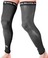 🏀 vital salveo full leg sleeve: dark grey compression sports knee support for basketball - 1 pair (size m) логотип