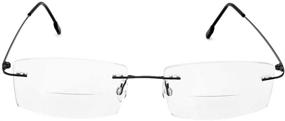 img 3 attached to 👓 Premium Rimless Frame Bifocal Reading Glasses: Titanium Alloy Lightweight Readers for Enhanced Flexibility and Comfort