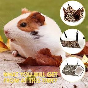 img 3 attached to Boao 3-Piece Small Pet Cage Hammock - Rat Hammock Bed, Hanging Tunnel & Leopard Hammock Bed - Nest Sleeper for Hamster, Ferret & Small Animals