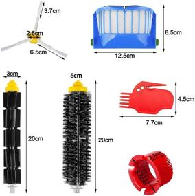 img 1 attached to 🧹Energup Комплект аксессуаров для пылесоса Irobot Roomba 500 600 610 620 650 серии: 3 шт. фильтр, боковая щетка, щетка со щетинками и гибкая щетка-ударник, запасные части.