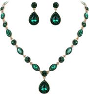 elequeen crystal teardrop necklace earrings logo