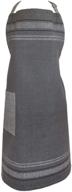 👩 stylish dii camz36490 cotton french stripe kitchen chef apron: 33 x 28" french country farmhouse apron with pocket and extra-long ties for men & women – perfect for cooking, baking, bbq in chambray gray логотип