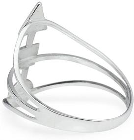 img 2 attached to SILVERLINE JEWELRY: Stylish 925 Sterling Silver Geometric Ring in Circle, Square, and Triangle Designs (Sizes 5-10)