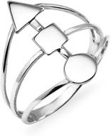silverline jewelry: stylish 925 sterling silver geometric ring in circle, square, and triangle designs (sizes 5-10) logo