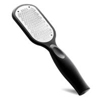 👣 foot callus remover with catcher - foot scraper, file, dead skin remover for feet and heels (black) logo