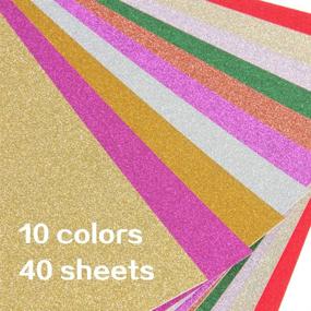 img 1 attached to SBYURE Glitter Cardstock Paper, 40 Sheets Sparkle Shinny Craft Paper - Premium A4 Glitter Paper in Multi Color Rainbow - Perfect for DIY Party Decor, Scrapbooking - 10 Colors, 250gms, One Sided