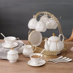 img 2 attached to Fanquare English 🍵 Ceramic Coordinated Tea Set