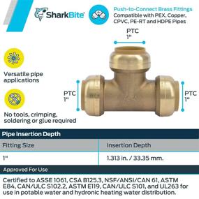 img 2 attached to Фитинг для сантехнических работ SharkBite U374LFA: латунный, для труб диаметром 1 дюйм, с приводом для подключения труб из меди, PEX и CPVC.