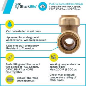 img 1 attached to Фитинг для сантехнических работ SharkBite U374LFA: латунный, для труб диаметром 1 дюйм, с приводом для подключения труб из меди, PEX и CPVC.