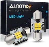 auxito 400 lumens 1.25 inch canbus error free festoon led bulbs - 31mm de3175 de3021, 3020 chipsets for interior car license plate dome map door courtesy lights - xenon white (pack of 2) logo