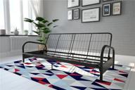 modern metal futon frame: dhp vermont, classic design, full size - black логотип