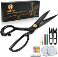 professional fabric scissors set: sewing shears, thread snips, seam rippers, measuring tape 🧵 & fabric clips - heavy duty dressmaker tailor scissors for leather & more (9-inch) logo