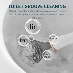 img 1 attached to 🚽 Water Drop Toilet Brush and Holder Set with Silicone Bristles, Non-Slip Handle, Automatic Opening and Closing, Wall-Mounted Design for Deep Bathroom Cleaning - Improve SEO