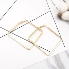 img 1 attached to 👩 Stylish and Durable Yukhins Stainless Steel Simple Geometric Big Hoop Earring - Perfect for Women and Girls