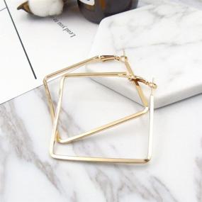 img 2 attached to 👩 Stylish and Durable Yukhins Stainless Steel Simple Geometric Big Hoop Earring - Perfect for Women and Girls