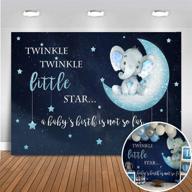 mehofoto boy elephant backdrop: captivating twinkle little star baby shower photography background in 7x5ft vinyl for a memorable blue elephant baby shower party logo