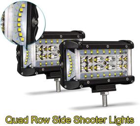 img 4 attached to 🚚✨ 264W 5-Inch Quad Row LED Pods - Dually Sided Side Shooter Spot Flood Combo Off-Road Light Bar with LED Work Light for Pickup Truck, ATV, UTV, SUV, Boat
